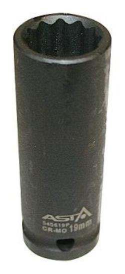 "Ključ nasadni kovani 19mm 12-Ugaoni duboki sa prihvatom na 1/2"" dužine 78 mm ASTA"
